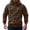 Coffee, variant on Mens Fall Casual Corduroy Sweatshirt Solid Color Hooded Pullover Shirt Fashion Warmth Comfy Fit Top Khaki S