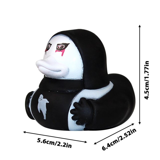 2 patitos de goma de Halloween, patitos de goma con cara de fantasma, patitos de goma de terror, decoración gótica de Halloween, divertidos juguetes de baño, cestas de Halloween, rellenos de bolsas
