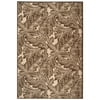 SAFAVIEH Courtyard Connie Floral Indoor/Outdoor Area Rug, 6'7" x 9'6", Natural/Chocolate