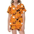 thumbnail image 4 of FYDUU Little&Big Girls Pajamas Halloween Pajamas Button Down Sleepwear Short Sleeve Shirt And Shorts Pajama Set Kids Christmas Nightwear Loungewear 2-3 Years, 4 of 4