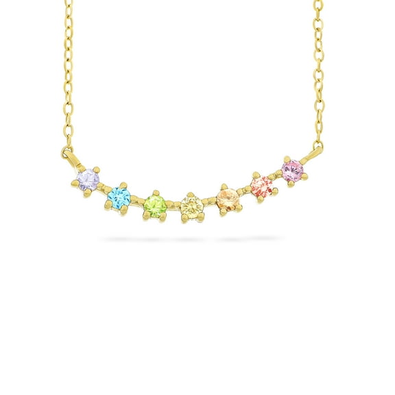 Brilliance Fine Jewelry Multi Colored Cubic Zirconia Pendant in 14K Gold Over Silver