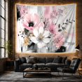 thumbnail image 6 of Abstract Floral Arrangement Against Dynamic Painterly Strokes, Energetic Abstract for Art Lovers, Modern Botanical Wall Decor, Housewarming Gift, Tapestry Wall Hanging for Bedroom and Living Room, 6 of 7