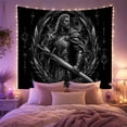 thumbnail image 2 of Sword Warrior Within Braided Branch Wreath, Mystical Gothic for Dark Art Lovers, Warrior Wall Art, Housewarming Gift, Tapestry Wall Hanging for Study Room and Den, 2 of 7