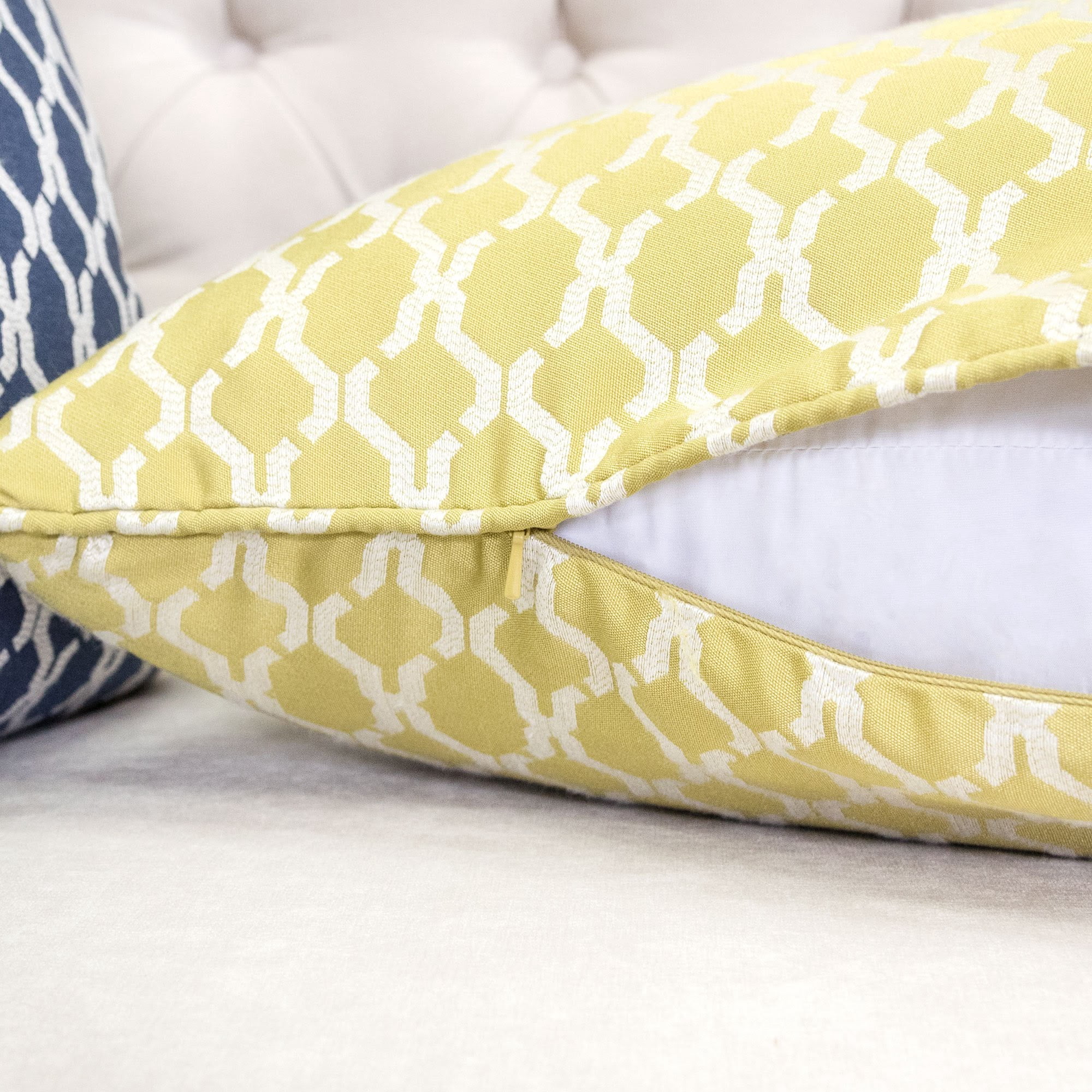 Amelia Green Geometric Polyester 20 in. x 20 in Throw Pillow