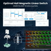 ATTACK SHARK X68 HE Rapid Trigger Keyboard Magnetic Switch 60% Wired 8KHz Magnetic Keyboard With 0.01mm RT Accuracy, Support RT/Snap Tap/DKS/MT/TGL