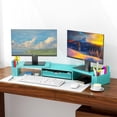 thumbnail image 3 of ANHXN desktop organizer and accessories, monitor stand with drawers and pen holders, office supplies desktop accessories, and workspace desktop organizer, 3 of 8