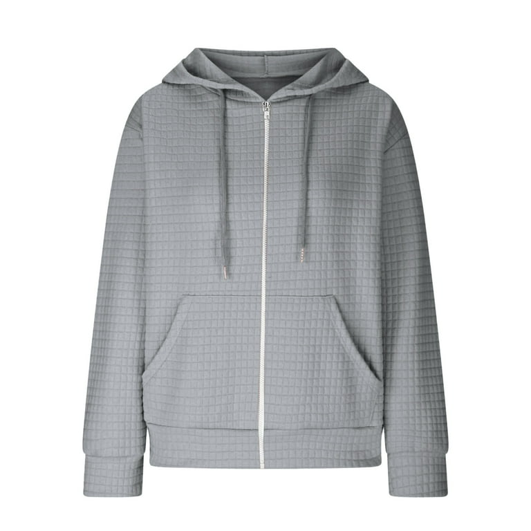 トップス human made ZIP-UP CARDIGAN Women's Waffle Knit Hoodie Cardigan, Long Sleeve Drawstring