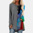 thumbnail image 2 of Pompotops T-shirt à Manches Longues Col Rond Imprimé Mode Décontractée pour Femmes, 2 of 9