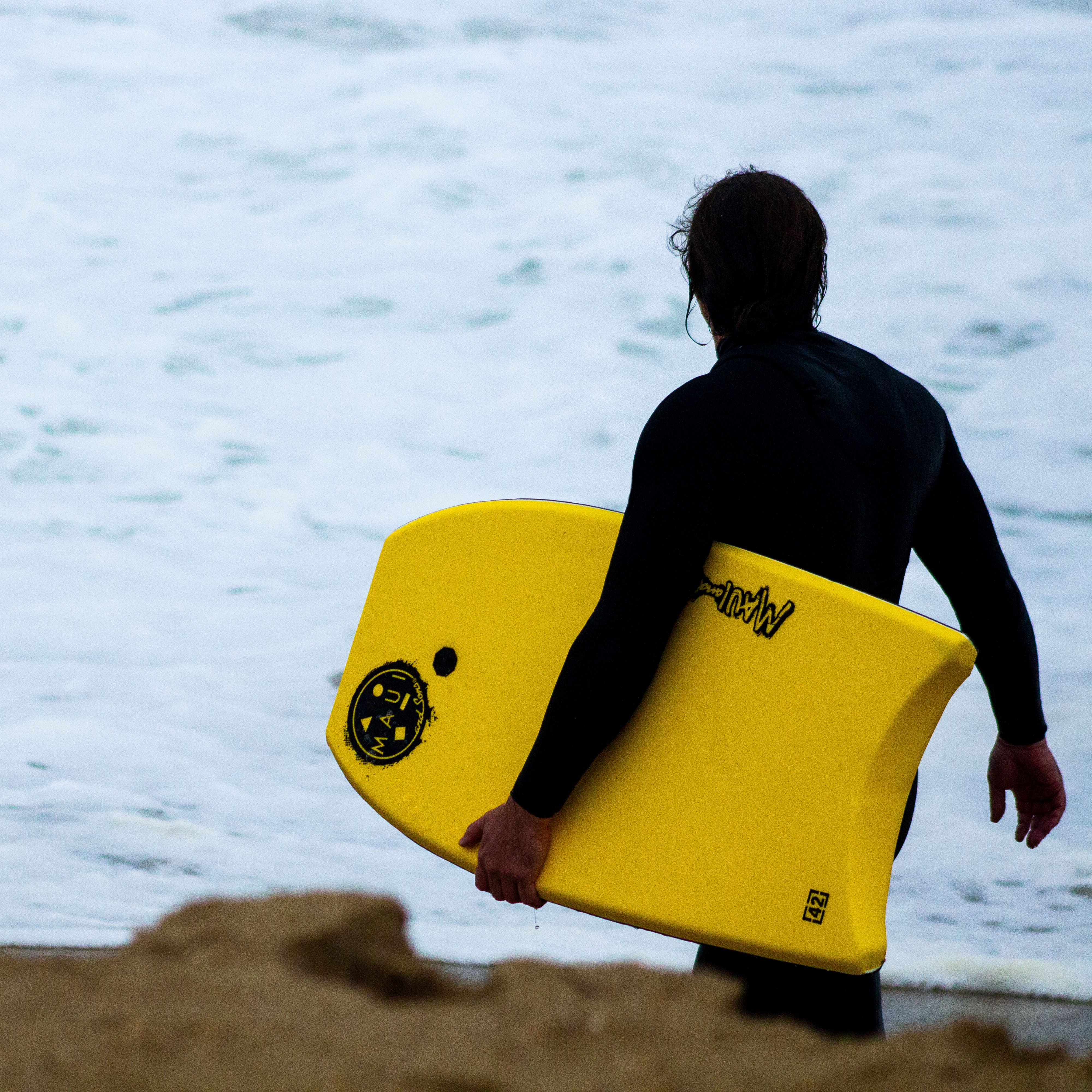 Maui and Sons 42" Pipeline Red and Yellow Bodyboard
