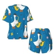 thumbnail image 2 of Sigee Cartoon Goose for Sleepwear Casual Pjs with Pockets Women's Pajamas Sets Shorts 2 Piece Short Sleeve Lounge Sets Large, 2 of 9