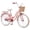 Peach, variant on Ambifirner 24 Inch Beach Cruiser Bike for Adult , High-Carbon Steel Commuter Bicycle with Rear Rack and Basket, Ergonomic Upright Design for City Riding