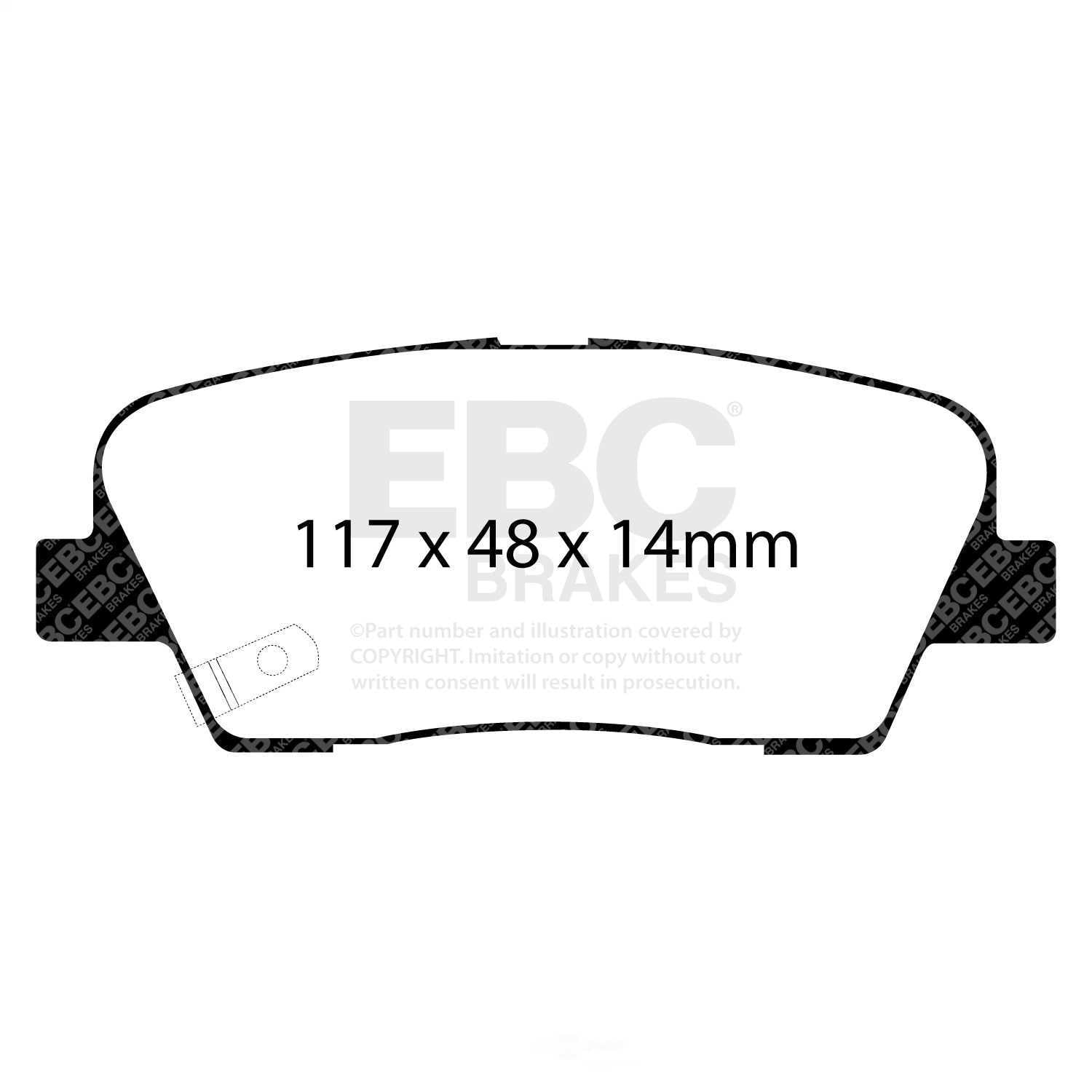 EBC Brakes Yellowstuff 4000 Series Street and Track Brake Pad Set Fits select: 2010-2022 HYUNDAI SANTA FE, 2011-2020 KIA SORENTO