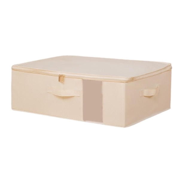 Organizador de ropa de almacenamiento debajo de la cama Organizador de ropa práctica para ahorrar espacio de contenedor plegable Bin de almacenamiento Beige