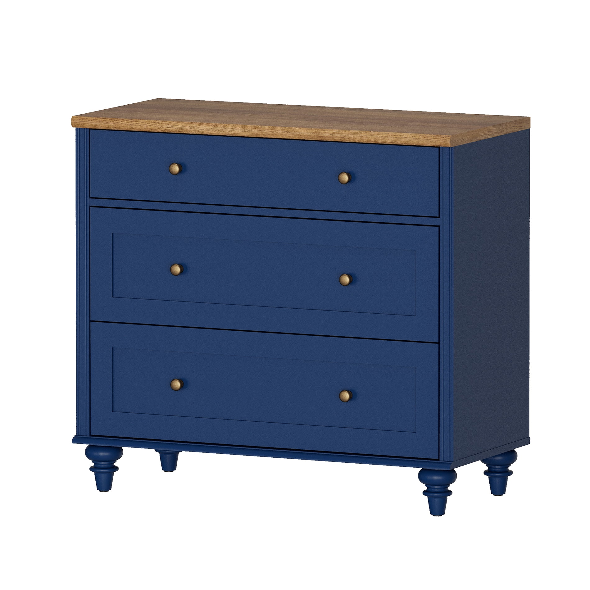 TV Stand for 43 Inch TV, Kitchen Buffet Sideboard with 3 Drawers, TV Cabinet for Living Room and Dining Room, Navy Blue