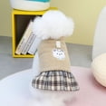 thumbnail image 1 of Ropa para mascotas, ropa para perros de otoño e invierno, ropa para mascotas de gato de peluche, forro polar de invierno, falda de algodón de oso blanco 23, 1 of 6