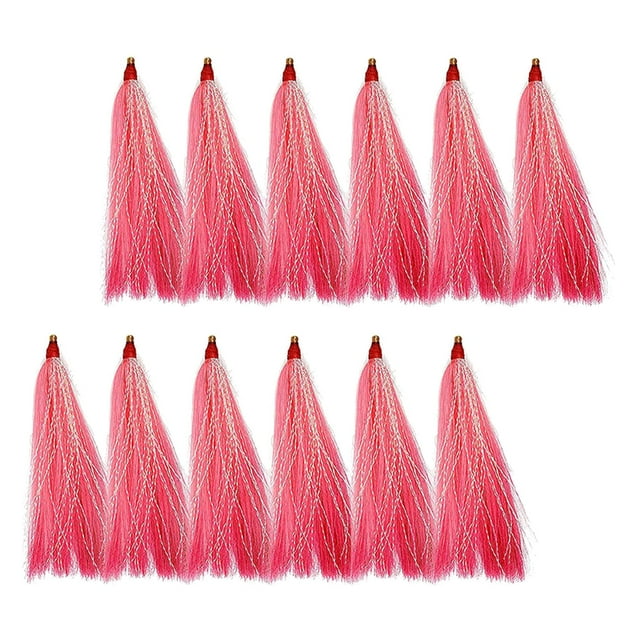 12x señuelos de pesca, aparejo de tubo deslizante de agua salada, señuelos de pesca hechos a mano, aparejos de pesca para río, pesca al aire libre, Rosa
