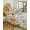 thumbnail image 4 of Move Over White Flowers Duvet Cover Set Queen Botanical Bedding Sets Ruffle Floral Pattern Microfiber No Filling, 4 of 10