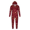 thumbnail image 3 of Odeerbi Christmas Onesie Pajamas for Family Holiday Hooded Sleep Jumpsuit Long Sleeve Family Christmas Pajamas Matching Sets Dad Print Jumpsuit Sleepwear Xmas PJs Set Orange, 3 of 3