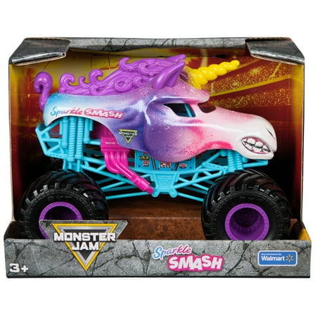 Monster Jam, Official Sparkle Smash Monster Truck Vehicle in 1:24 Scale