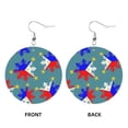 thumbnail image 2 of Filipino Flag Stars Sun Pattern Dangle Round Lightweight Drop Circle Earrings For Women, 2 of 6