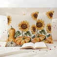 thumbnail image 3 of Orange Pumpkin Fall Outdoor Waterproof Pillow Covers, Thanksgiving Sunflower Botanical Beige Decorative Square Throw Pillowcase Sofa Cushion Sham for Patio/Couch/Chair, 24"x24" 2 Pack, 3 of 8