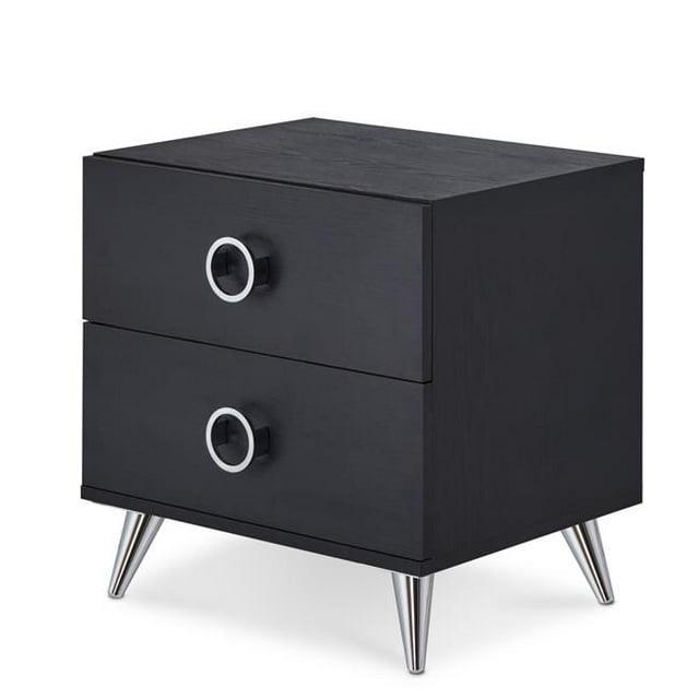 Designs Urbains 4783379 Collection Vitalia Table de Chevet 2 Tiroirs&44; Noir