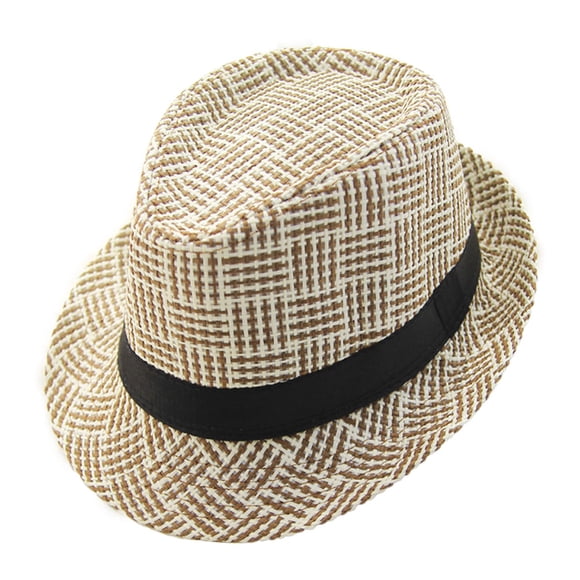 Sombreros de paja para hombres y mujeres con circunferencia de 56-58 cm, sombreros de ala corta, sombreros de verano, sombreros de jazz retro casuales