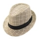 thumbnail image 1 of Sombreros de paja para hombres y mujeres con circunferencia de 56-58 cm, sombreros de ala corta, sombreros de verano, sombreros de jazz retro casuales, 1 of 5