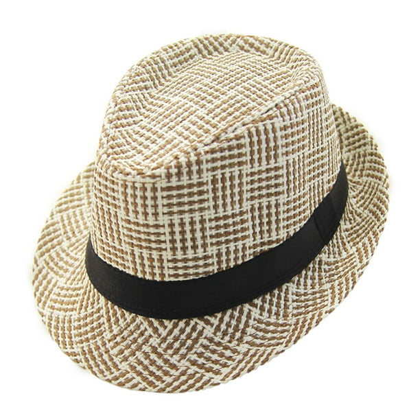 Sombreros de paja para hombres y mujeres con circunferencia de 56-58 cm, sombreros de ala corta, sombreros de verano, sombreros de jazz retro casuales