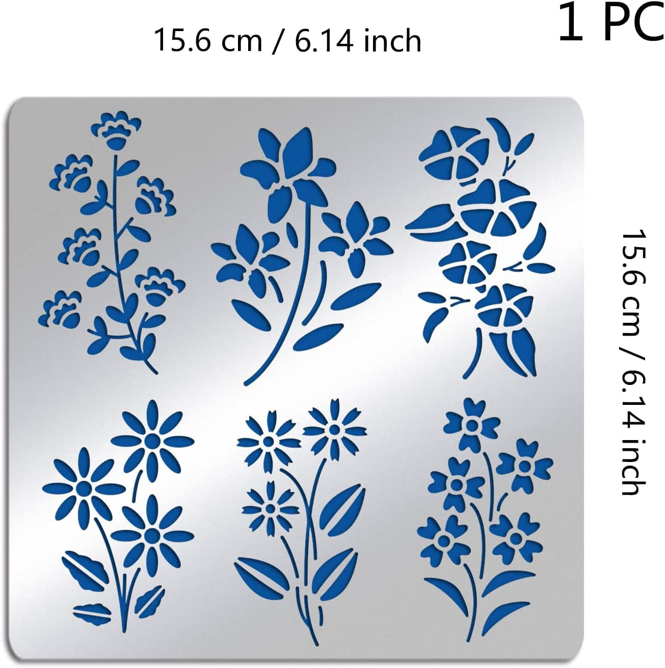 Spring Flower Metal Stencils Floral Vine Templates for Wall Canvas Painting  and Bullet Journaling Crafts 