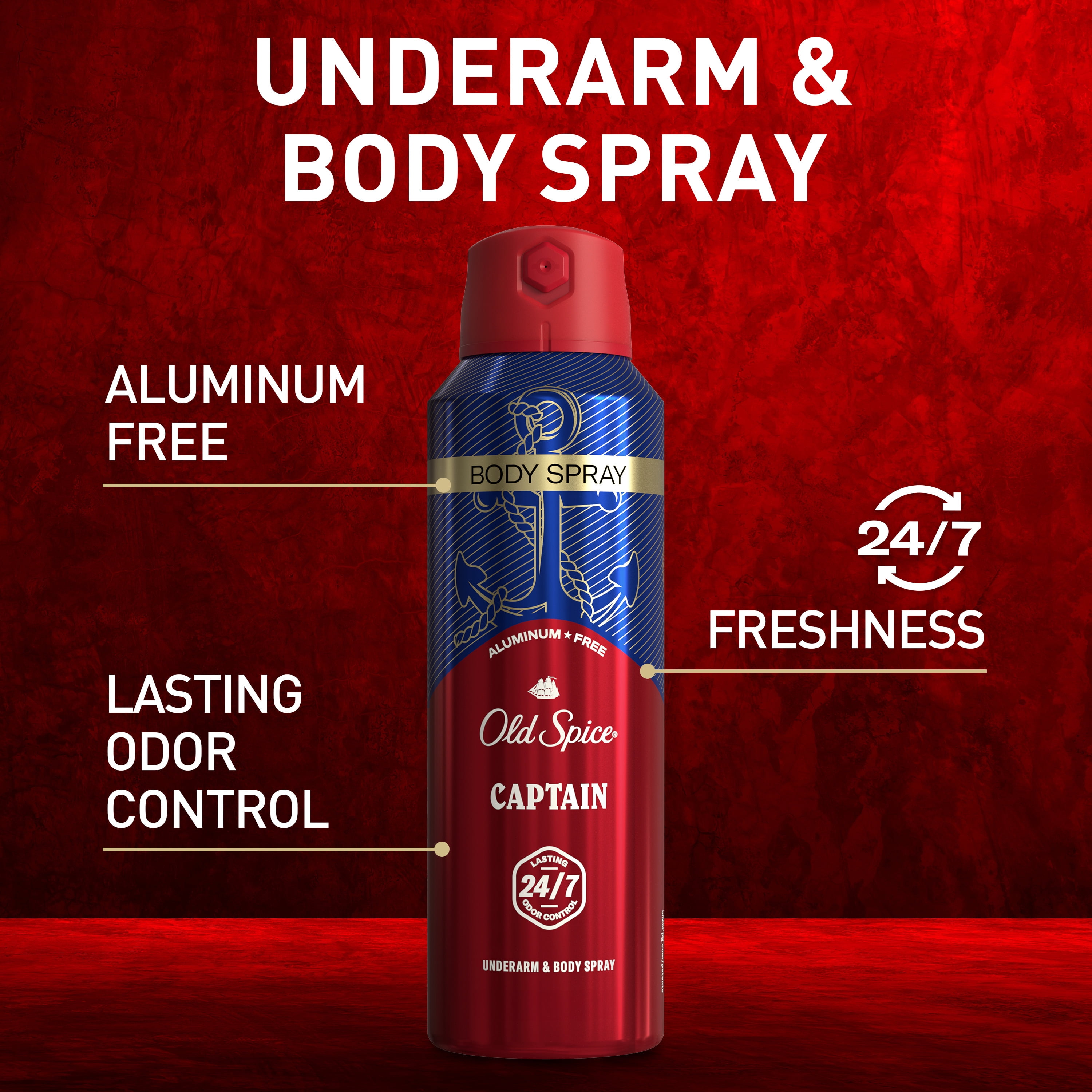 Old Spice Captain ドライスプレー ベルガモット5本セット専用 Old Spice Men's Captain Body Spray, Aluminum Free, 5.1 oz