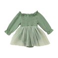 thumbnail image 4 of FYEGRE Festive Holiday Christmas Tree Dress for Baby Girls Long Sleeve Party Outfit Green 3-6 Months, 4 of 7