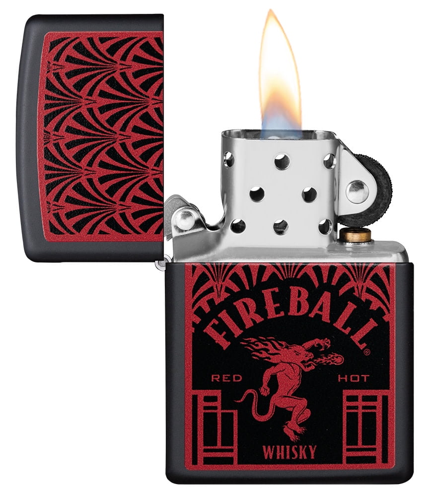Zippo Fireball Dragon Black Matte Pocket Lighter