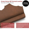 thumbnail image 2 of ELW Crazy Horse Leather 5-6 OZ 2-2.4mm  Bourbon Brown  Pre-Cut 24"x24"  Full Grain Cowhide Handmade Leather for DIY, Crafts, Sheaths, Sewing, Workshop, 2 of 9