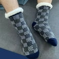 thumbnail image 2 of TELOLY Men Slipper Fuzzy Socks Fluffy Cozy Cabin Warm Winter Soft Thick Comfy Fleece Non Slip Home Socks, 2 of 3