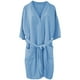 thumbnail image 1 of Bata De Baño Rasurada 100% Algodón Absorbente, Extra Suave con Bolsillos Laterales y Cinturón - Unisex y Unitalla-Azul, 1 of 1