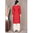 thumbnail image 6 of Red Solid Straight Rayon Kurta, 6 of 6