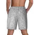 thumbnail image 2 of Lsque Mens Swim Trunks Silver Mosaic Pattern - Bathing Suit Compression Liner - Beach Swim Shorts Swimwear - (S-3XL) - Stretch Quick Dry -X-Large, 2 of 9