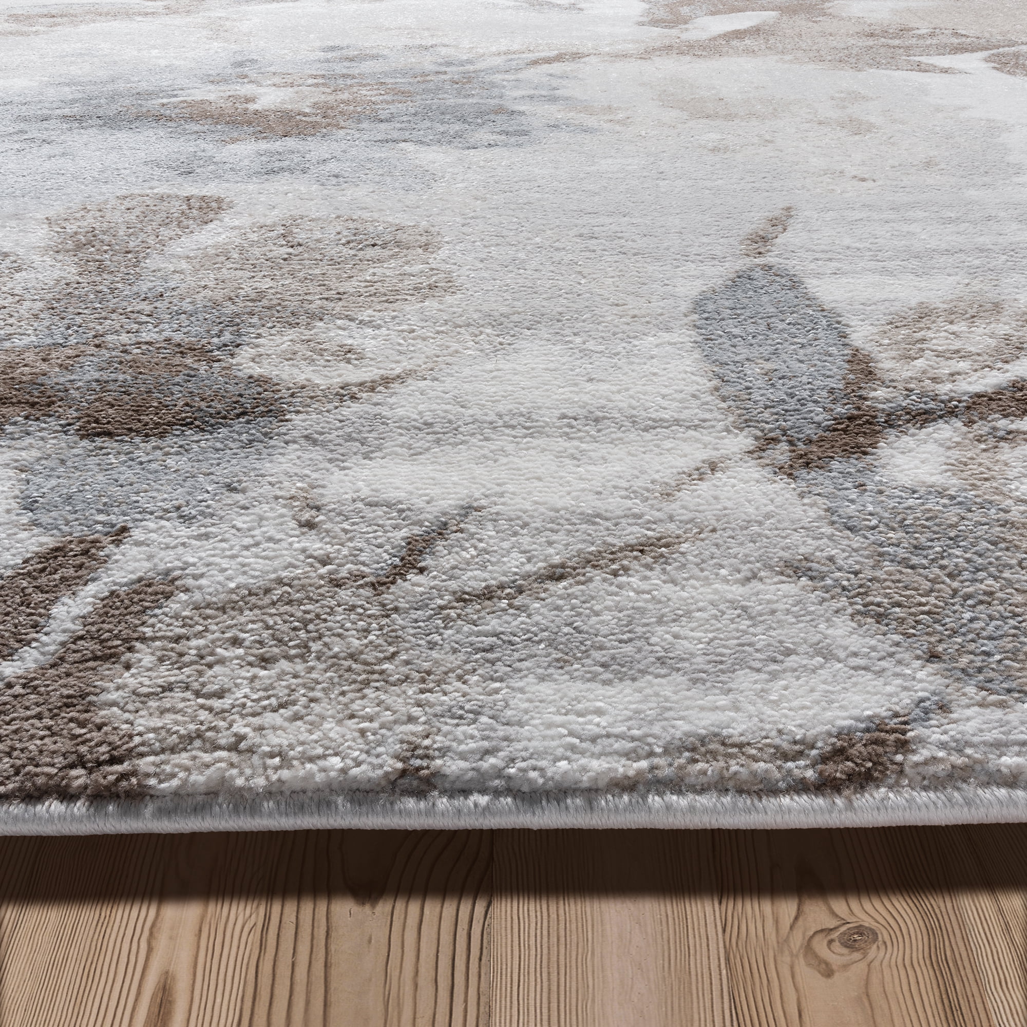 Gertmenian Alor Anat Casual Floral Beige/Gray/Ivory Polypropylene Indoor Area Rug, 8x10