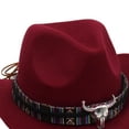 thumbnail image 4 of Quealent Toddler Cowboy Hat, Felt Cowboy Hats for 1-15, Western Cowgirl Costume for Kids, Boy and Girl Wine 3-8 Years, 4 of 5