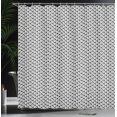 thumbnail image 4 of Ambesonne Grey Chevron Shower Curtain, Triangles Dimensional, 69"Wx84"L, Pearl Charcoal Grey, 4 of 5
