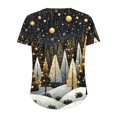 thumbnail image 4 of Hueook Plus Size Christmas T Shirts for Women Short Sleeve Graphic Tee Xmas Gold forest Black Holiday Top Multicolor 2X, 4 of 5