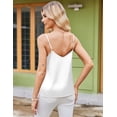 thumbnail image 3 of Ekouaer Women's 2 Pack Lace Camisole Tops Basic Undershirts Camisoles Adjustable Spaghetti Strap Tank Top Champagne/White XX-Large, 3 of 6