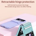thumbnail image 3 of ELEHOLD Folding Case for Samsung Galaxy Z Flip 4 Slim Thin Case Retractable Belt Hinge Protection Scratch Resistant Shockproof Case For  Galaxy Z Flip 4,Green, 3 of 7