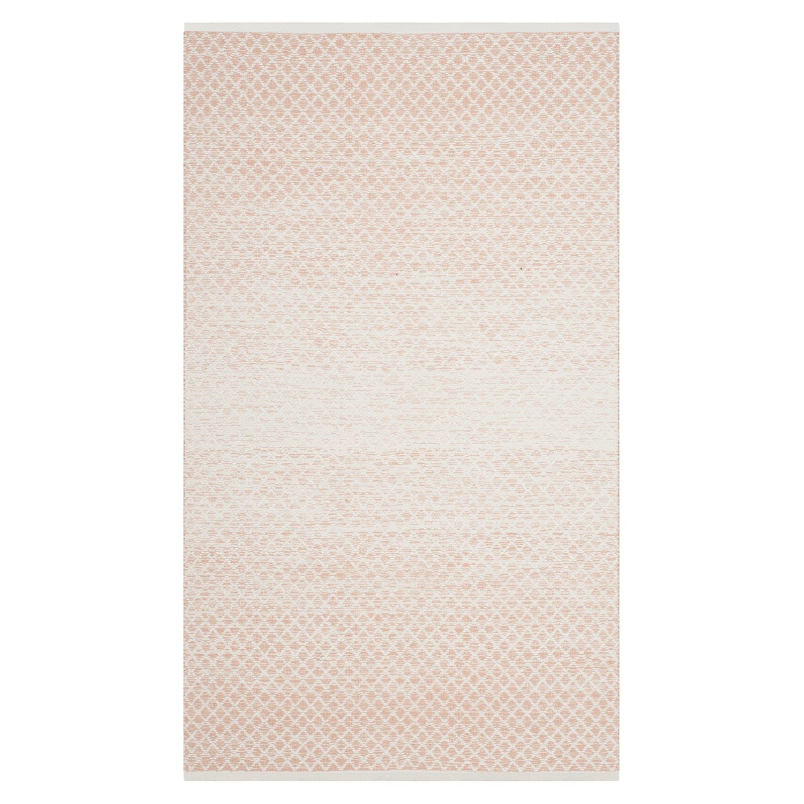 SAFAVIEH Montauk Vaughn Geometric Cotton Area Rug, Light Grey/Ivory, 4' x 6'