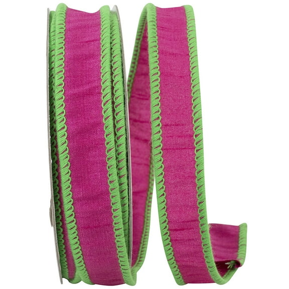 Reliant Ribbon - 94339W-777-05F, Ribbon, Fuchsia/lime, 7/8 Inch, 10 Yards