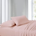 thumbnail image 1 of Super-Single Size Sheets, Pink, 100% Cotton Sheets, Waterbed Sheets, Cool Cotton Sateen, Smooth Striped Pattern Weaved Bed Sheets, 1 of 2