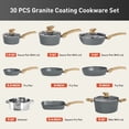 thumbnail image 3 of MF Studio 30 Pieces Cookware & Bakeware Set Granite Nonstick Pots and Pans, Blue Gray, 3 of 9