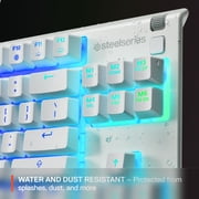 SteelSeries Apex 3 TKL RGB Wired Gaming Keyboard — Water and Dust Resistant — Whisper-Quiet Gaming Switch, White