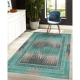 thumbnail image 4 of Geometric Area Rug with Non-Slip Backing, Rhombus Look Modern Ornament Ombre Inspired Color Gradient Details, Quality Carpet for Bedroom and Dorm Room, 4' X 5.7', Sea Green, by Ambesonne, 4 of 6
